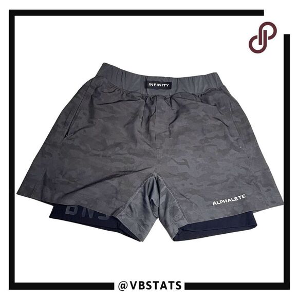 Alphalete Men's Infinity Camo 2 in 1 Lined Athletic Active Shorts Gray Small - Picture 1 of 9